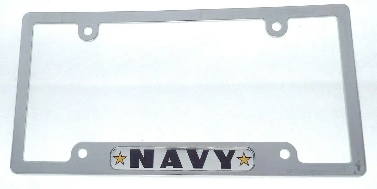 Navy Flag Car License Plate Frame Chrome Plated Plastic Tag Holder Cover Cp08 1