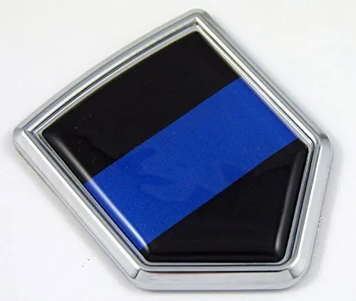 Car Chrome Decals Cbsh299bl Police Thin Blue Line Flag Chrome Emblem Car Decal Sticker Bike Crest Badge 1