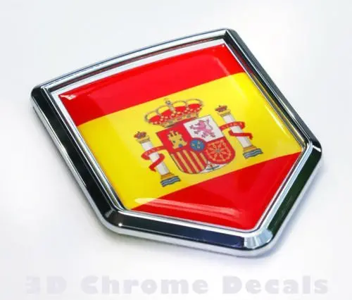 Car Chrome Decals Cbshd201 Spain Flag Spanish Emblem Chrome Car Decal Sticker 1