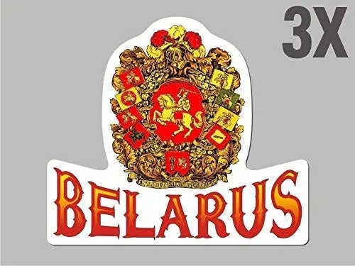 3 Belarus Belorussian Shaped Stickers Flag Crest Decal Car Bike Emblem Cn043 1