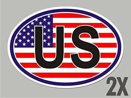 2 Usa United States Of America Oval Stickers Flag Decal Bumper Car Bike Cl069 1