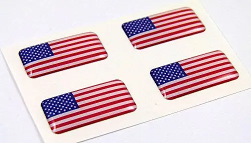 Usa American Mini Domed Flag Decals 4 Emblems Car Auto Bike Boat. Stickers 1