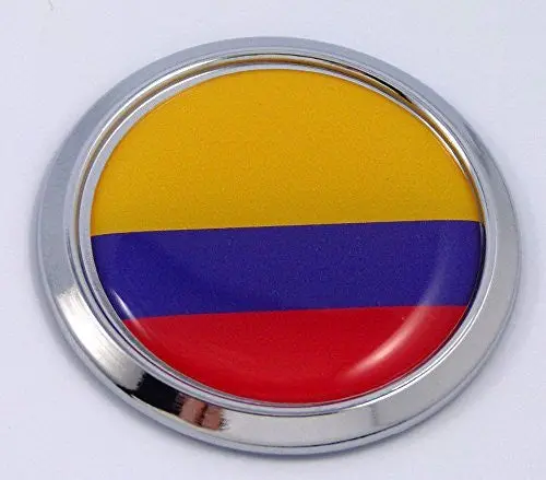 Colombia Colombian Round Flag Car Chrome Decal Emblem Bumper Sticker Bezel Badge 1