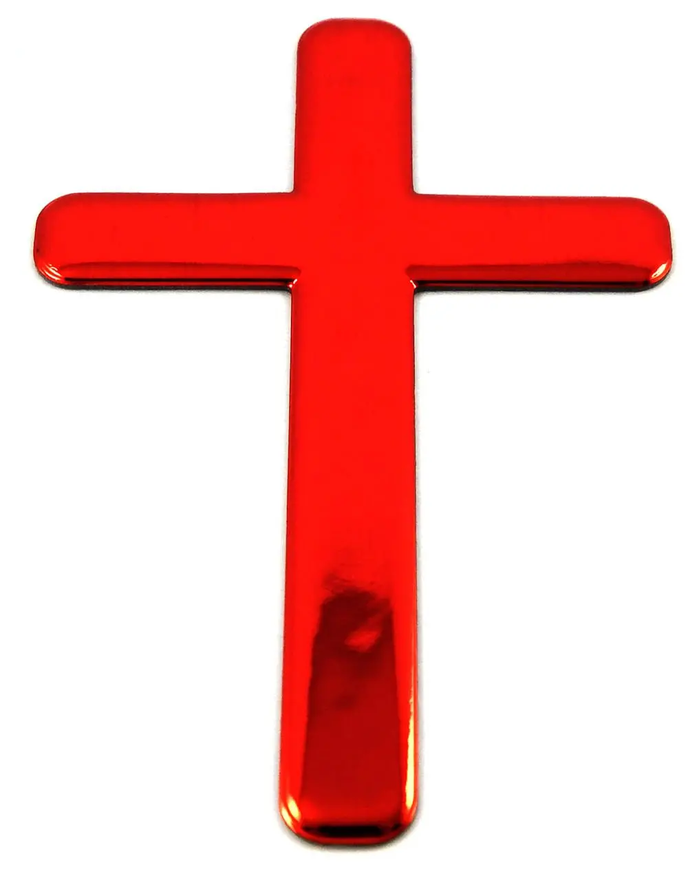 Jesus Cross Red Decal Emblem 3D Sticker Car Bike Auto 2"X3" 1