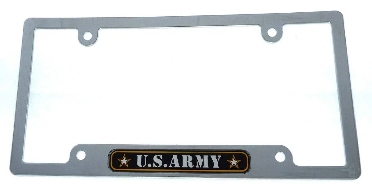 Us Army Flag Car License Plate Frame Chrome Plated Plastic Holder Cp08 1