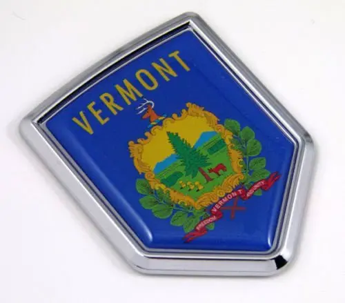 Vermont Vt Usa State Flag Car Chrome Emblem Decal Sticker Bike Laptop Boat 3Dd Sticker Badge 1