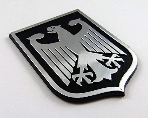 Deutschland Germany Black Chrome Plastic Car Emblem Decal Sticker Crest Gbc 1