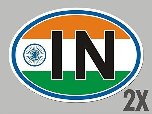 2 India In Oval Stickers Flag Decal Bumper Car Bike Emblem Vinyl Sticker Cl025 1