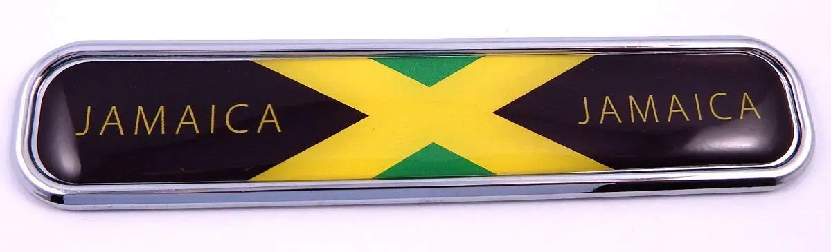 Jamaica Flag Chrome Emblem 3D Auto Decal Sticker Car Bike Boat 5.3" 1