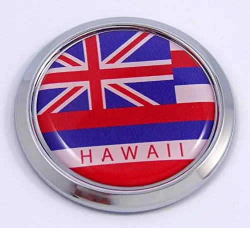 Hawaii Round Flag Car Chrome Decal Emblem Bumper Sticker Bezel Badge 1