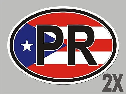2 Puerto Rico Pr Oval Stickers Flag Decal Bumper Car Bike Cl077 1