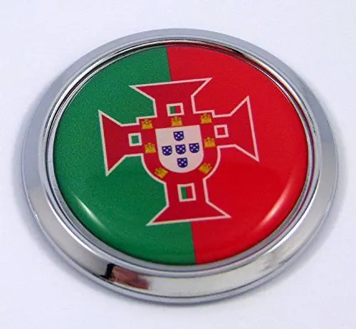 Portugal Portugues Round Flag Car Chrome Decal Emblem Bumper Sticker Bezel Badge 1
