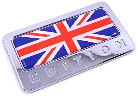 British Edition Chrome Emblem With Great Britain Flag 3D Decal Car Bike Badge 1