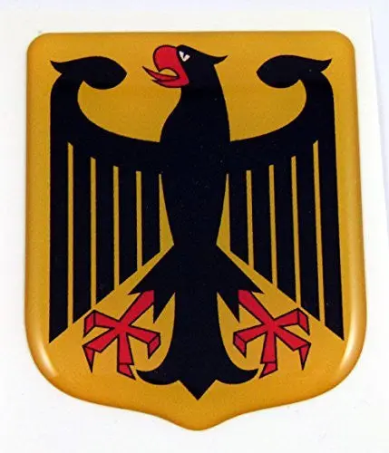 Car Chrome Decals Ddcus-Germeagle German Eagle Shield Emblem Domed Decal Bike Car Sticker Deutschland Germany 1
