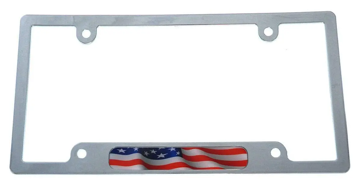 Usa American Flag Car License Plate Frame Chrome Plated Plastic Tag Holder Cp08 1
