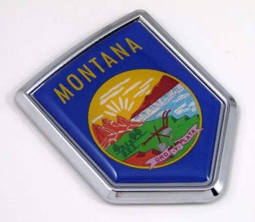 Montana Mt Usa State Flag Car Chrome Emblem Decal Sticker Bike Laptop Boat 3Dd Sticker Badge 1