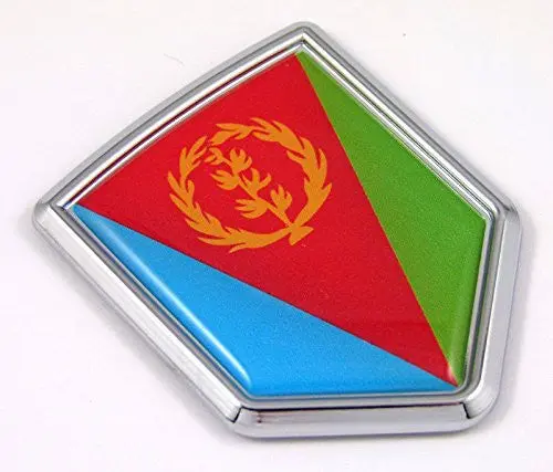 Eritrea Eritrean Flag Chrome Emblem Car Decal Sticker Bike Crest Badge 1