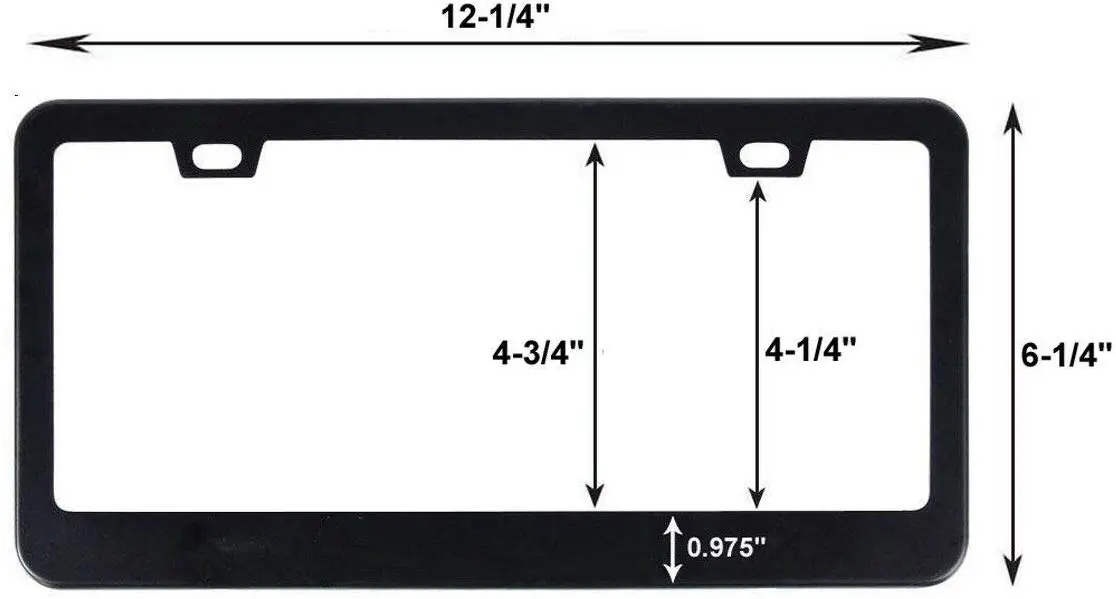 Usa Police Flag Black Carbon Fiber Look Metal Car License Plate Frame 2