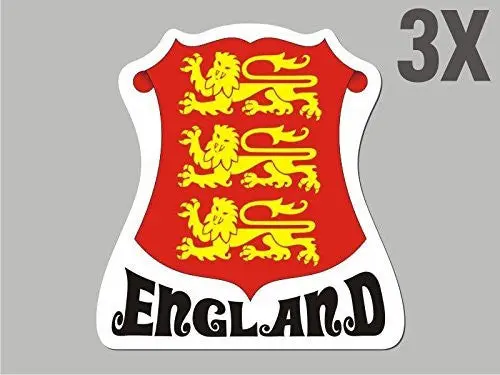 3 England Shapes Stickers Flag Crest Decal Bumper Car Bike Emblem Vinyl Cn009 1