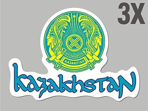 3 Kazakhstan Shaped Stickers Flag Crest Decal Car Bike Emblem Cn045 1