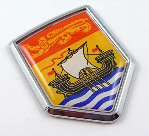 New Brunswick Province Of Canada Flag Chrome Emblem Car Decal 1