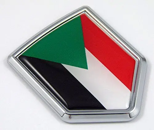 Sudan Sudanese Flag Chrome Emblem With Domed Car Decal Sticker Bike Crest Badge 1