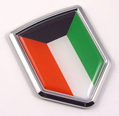 Kuwait Flag Car Chrome Emblem 3D Kuwaiti Decal Sticker 1