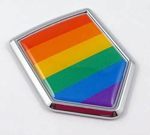 Car Chrome Decals Cbshd300prid Pride Decal Gay Lesbian Chrome Emblem Sticker Car Bike Shield Shape 1