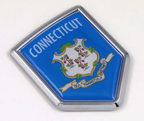Connecticut Ct Usa State Flag Car Chrome Emblem Decal Sticker Bike Laptop Boat 3Dd Sticker Badge 1