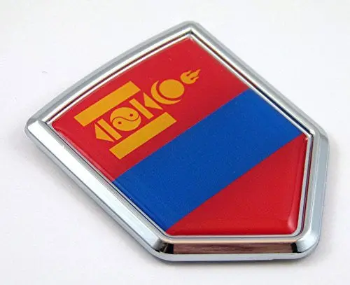 Mongolia Mongolian Flag Chrome Emblem Car Decal Sticker Badge Crest 3D 1