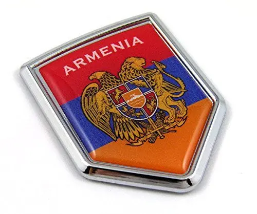 Armenia Armenian Flag Car Chrome Emblem Chrome Bike Auto Decal 3D Sticker 1