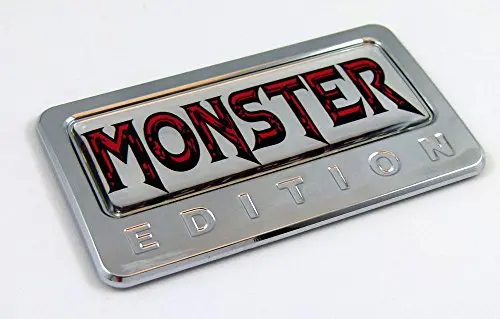 Monster Edition Chrome Emblem With Domed Decal Car Auto Bike Badge Motorcycle 1