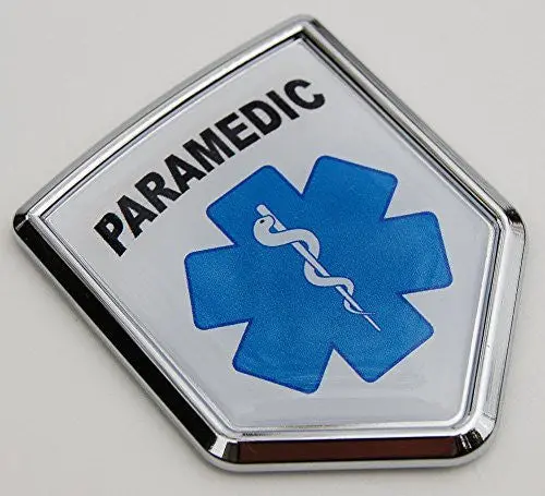 Paramedic Paramedics Ems Flag Car Chrome Emblem 3D Decal Bumper Sticker 1