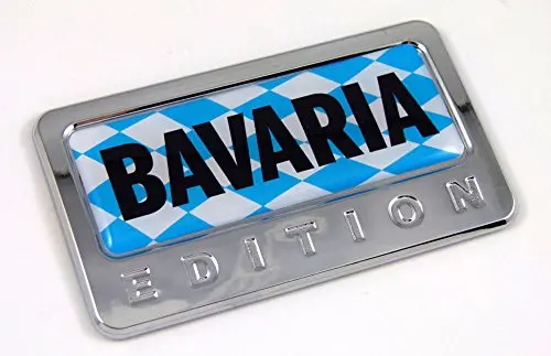 Bavaria German Edition Chrome Emblem With Domed Decal Car Auto Badge 3D 1