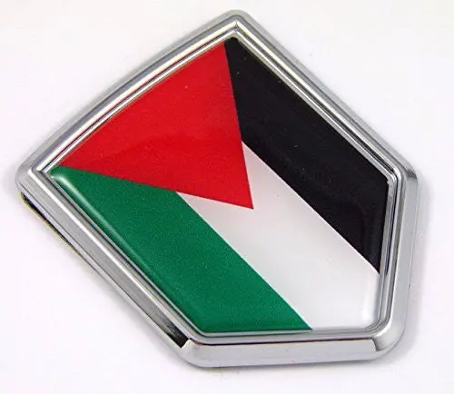 Palestine, Palestinian Flag Chrome Emblem Car Decal Sticker Bike Crest Badge 1