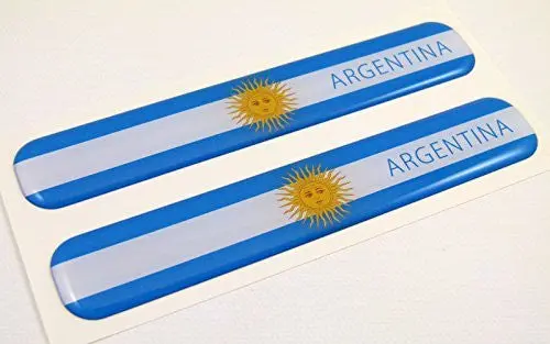 Argentina Flag Domed Decal Emblem Resin Car Auto Stickers 5"X 0.82" 2Pc. 1