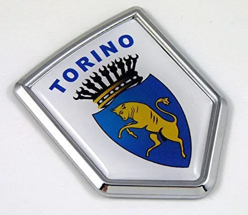 Torino Turin Italy Flag Car Chrome Emblem Decal 3D Bike Sticker Crest Fiat 1