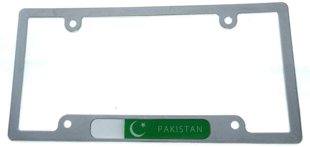Pakistan Flag Car License Plate Frame Chrome Plated Plastic Tag Holder Cp08 1