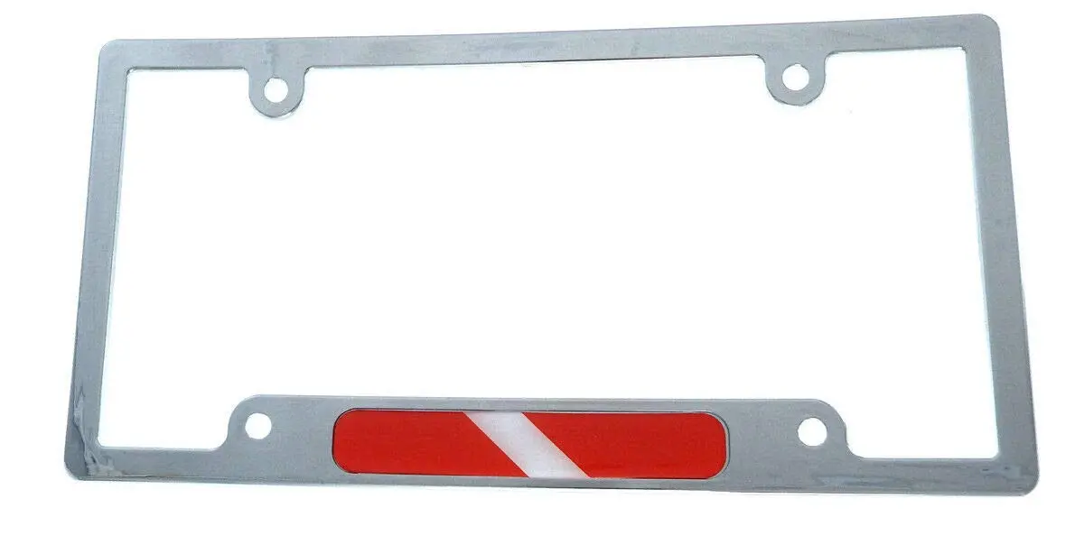 Dive Diving Flag Car License Plate Frame Plastic Chrome Plated Tag Holder Cp08 1