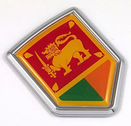 Sri Lanka Flag Car Auto Chrome Emblem 3D Decal Bumper Sticker 1