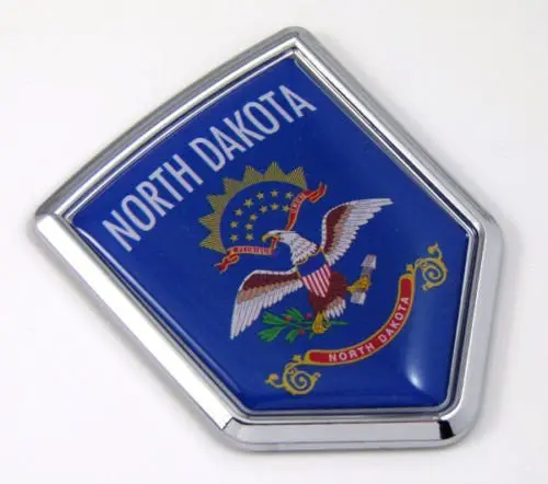 North Dakota Nd Usa State Flag Car Chrome Emblem Decal Sticker Bike Laptop Boat 3Dd Sticker Badge 1