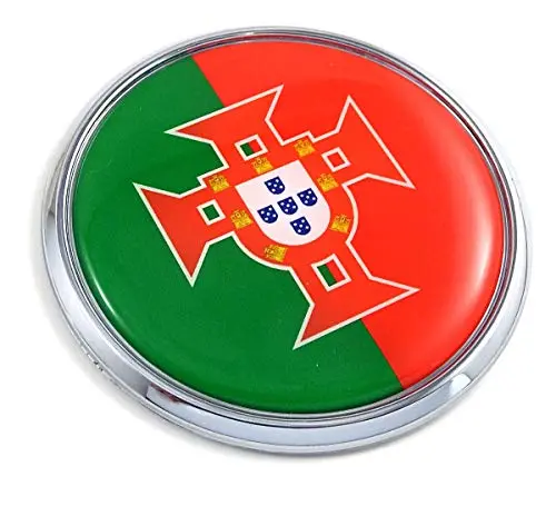 Portugal Portuguese Flag 2.75" Car Chrome Round Emblem Decal 3D Sticker Badge 1
