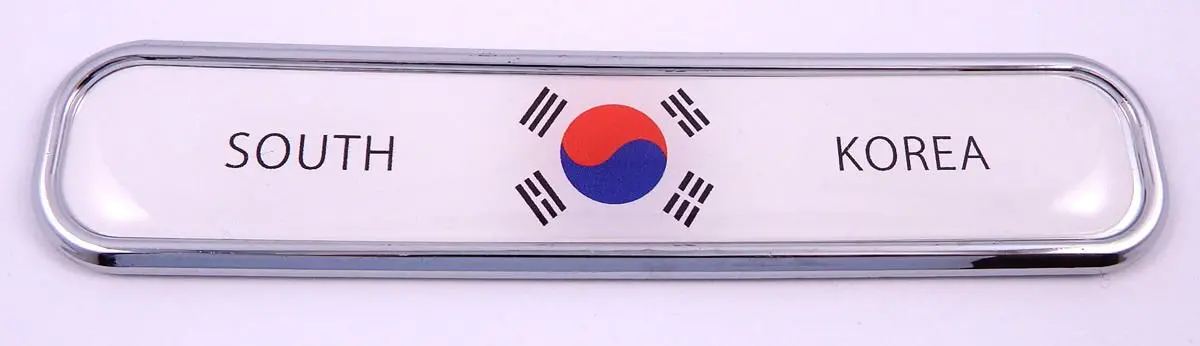 South Korea Korean Flag Chrome Emblem 3D Auto Decal Sticker Car Bike Boat 5.3" 1
