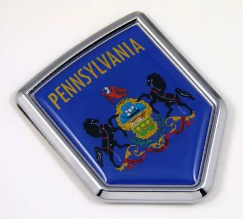 Pennsylvania Pa Usa State Flag Car Chrome Emblem Decal Sticker Bike Laptop Boat 3Dd Sticker Badge 1