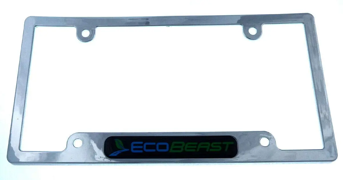 Ecobeast Black Chrome Plated Plastic Car License Plate Frame Tag Holder Cp08 1