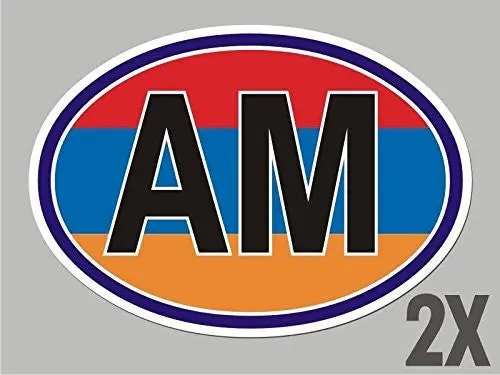 2 Armenia Am Oval Stickers Flag Decal Bumper Car Bike Laptop Window Door Cl003 1