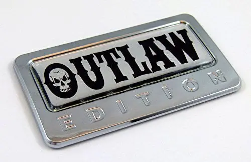 Car Chrome Decals Cbedi-Outlaw Outlaw Edition Chrome Emblem With Domed Decal Car Auto Bike Badge Motorcycle 1