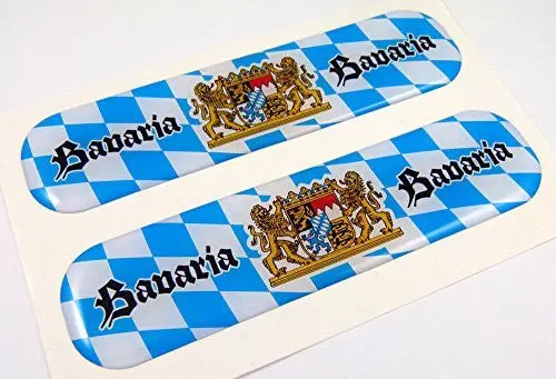 Bavaria Germany Flag Domed Decal Emblem Flexible Sticker 5" Set Of 2 1