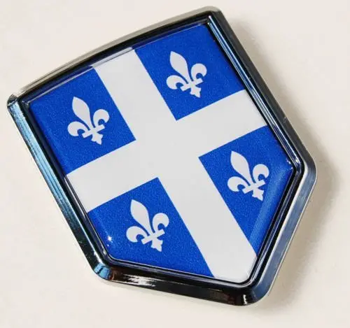 Quebec Canada Flag Chrome Emblem Car Decal Fleur De Lis 1