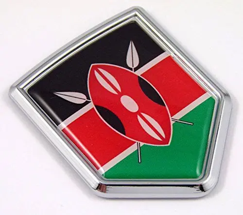 Kenya Kenyan Flag Chrome Emblem Car Decal Sticker Bike Crest Badge 1